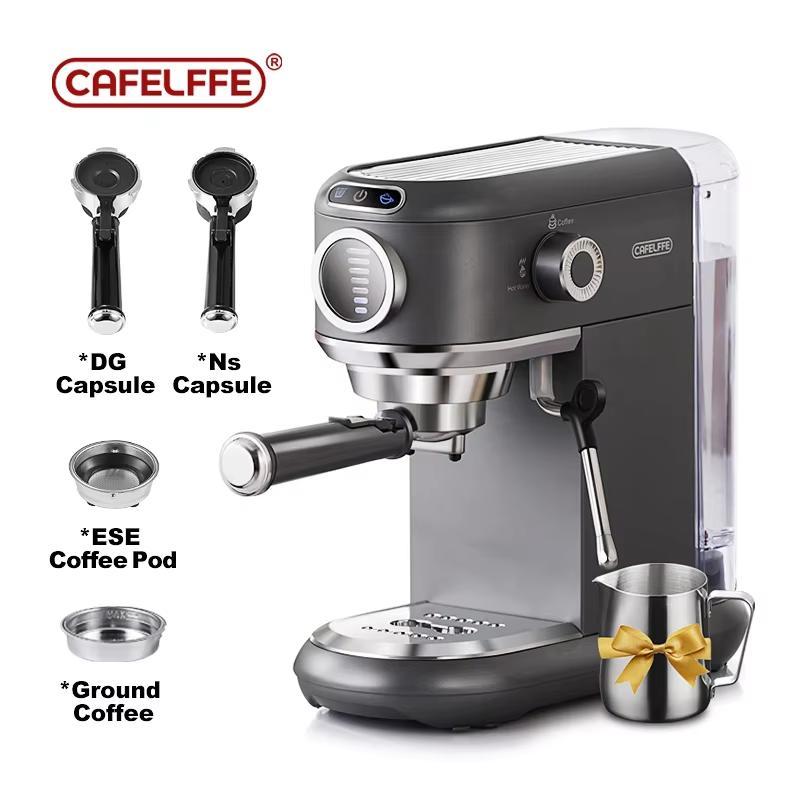 Coffee Machine MK-601F Four In One, Cappuccino Coffee Machine Dolce Gusto Nes Capsule Espresso Machine ESE Pod Grinding Gift for Lover, Dad, Mom