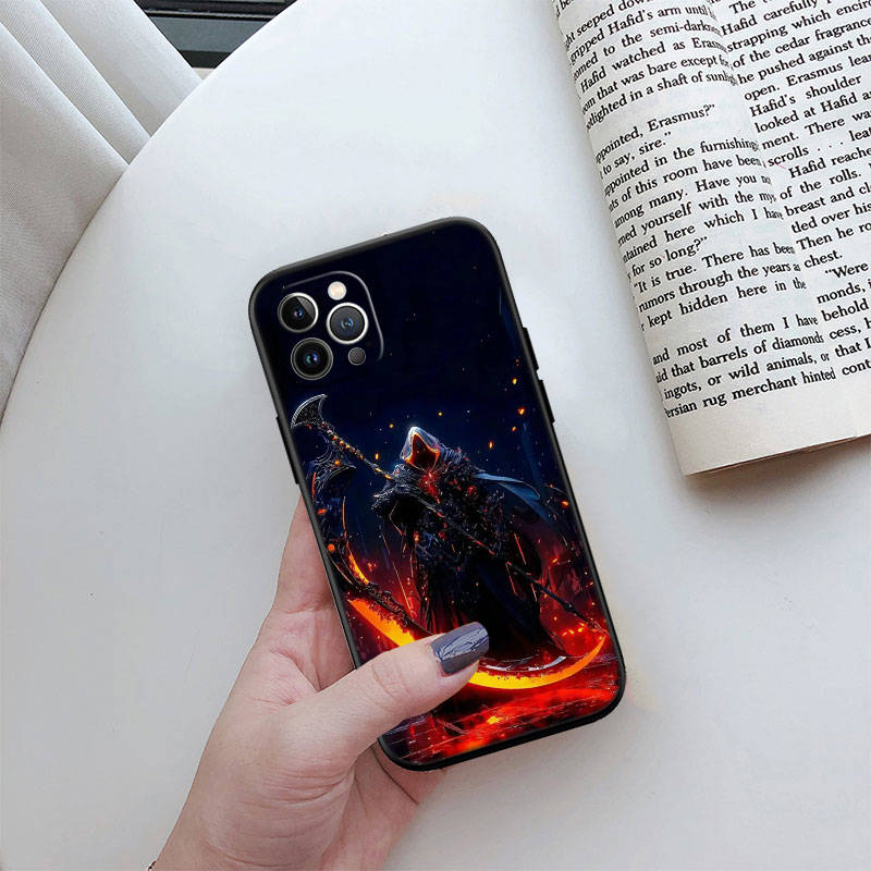 JO60 Grim Reaper Skull Phone Case for Samsung A35 A25 A24 A15 A05S A05 M55 M35 M15 A06 A16 A02 A12 A13 A10 A20 A30 A22 A31 A32 A33 A41 A42 A50