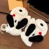 Cute Plush Dog Mittens Women Men Big Ear Dog Gloves Warm Fuzzy Animal Mittens for Winter Outdoor Street Daily Errands