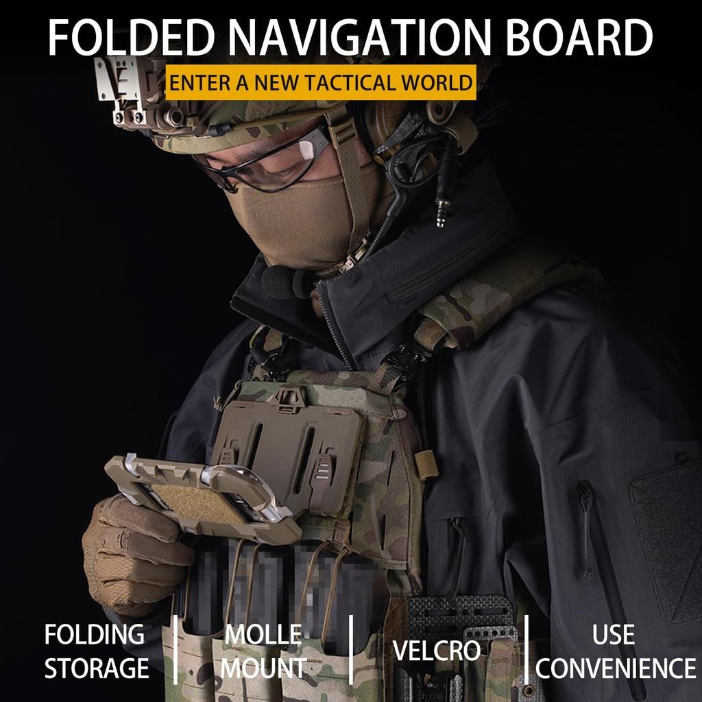 Vest Mobile Phone Rack Tactical Folded Navigation Board Mobile Phone MOLLE Holder Hunting Paintball Chest Bag Map Bag