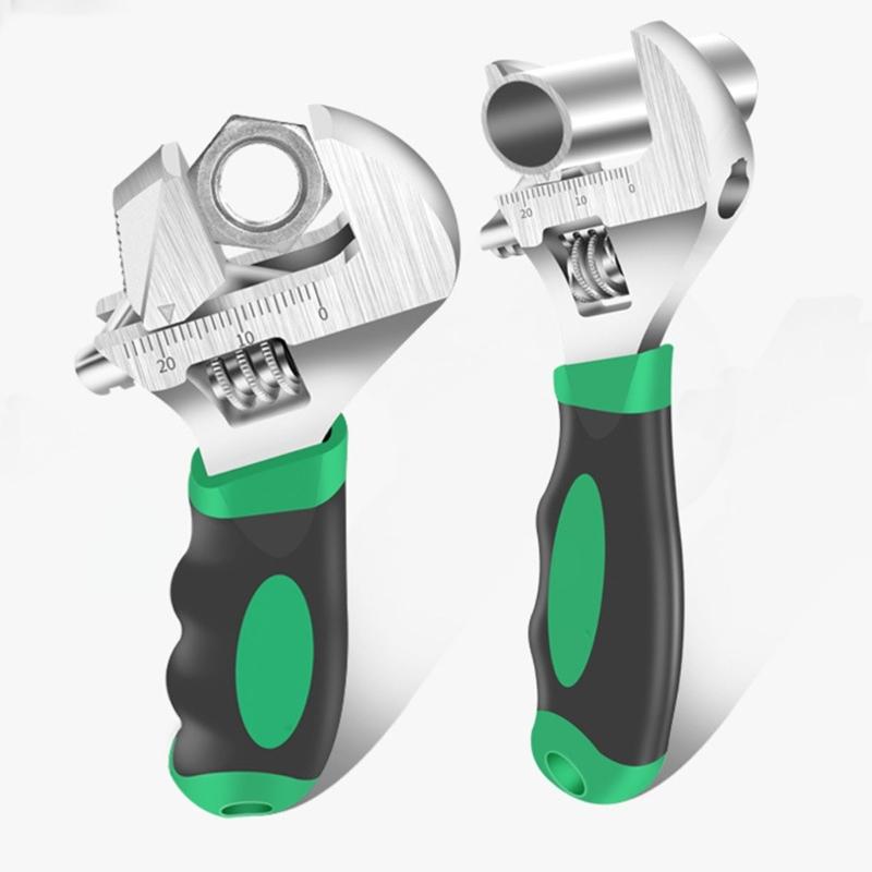 Compact Bathroom Wrench Spanner Tool With Interchangeable Heads Suitable For Tightening Pipe Home Appliance Maintenance