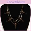 Gothic Bird Skull Necklace With Cross Chain For Women In Antique Style