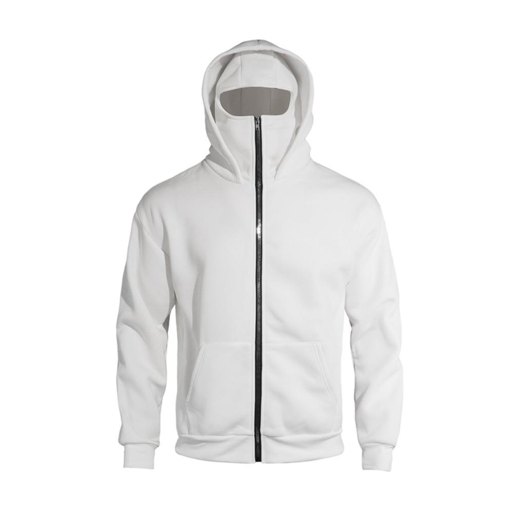 Schlichtes Design Kapuzen-Reißverschluss-Doppelkapuzen-Sweatshirt für Männer Frauen Herbst Winter Ins Style Partnerlook