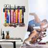 2D Flat Black Metal Medal Display Stand Hanging Storage Rack for Running Sports Medals, Home Office Wall Decoration, Gift for Athletes Fans