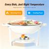 White Chafing Dishes for Buffet with Glass Lid (5QT, 1-2-4Pack), Stackable, Lid Holder for Party, Wedding