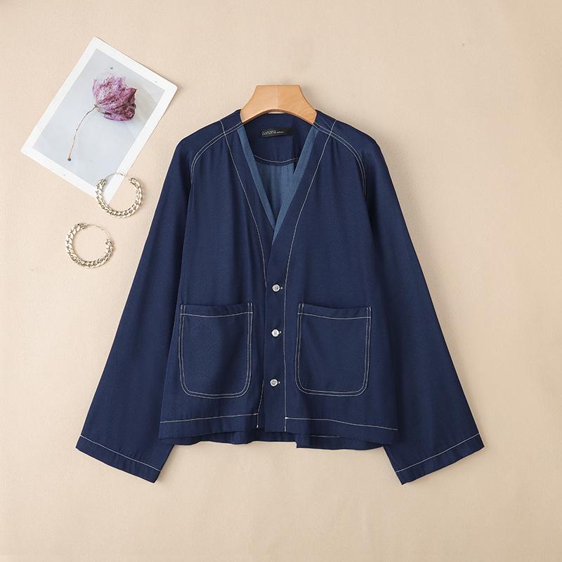 ZANZEA Women Casual V-Neck Loose Long Sleeve Blouse