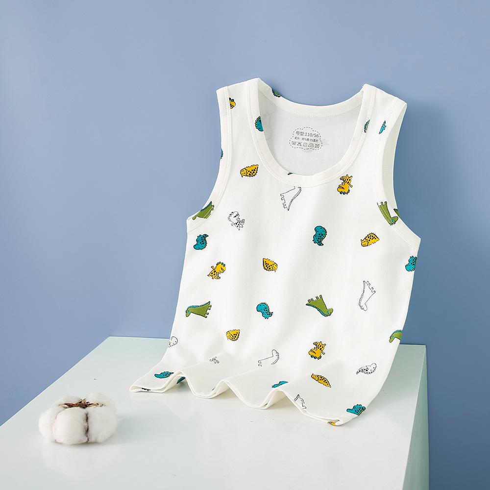Summer Kids' Cotton Spaghetti Strap Vest - Colorful Base Layer for Boys and Girls
