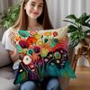 1/4pcs Colorful Floral Patterned Pillowcases Sofa cushion cover home bedroom room decoration