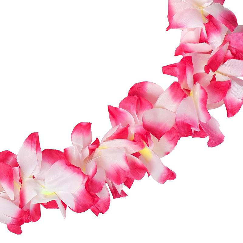 4Pcs/set Hawaiian Leis Garland Bracelets For Luau Summer Tropical Birthday Party Decoration Artificial Flower Wreath Necklace