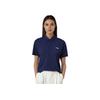 Li Ning Letter Logo Printed Round Neck Loose Comfortable Casual Early Spring Short Sleeve Polo Shirt Unisex Polo Shirts Deep-Navy APLV605-3