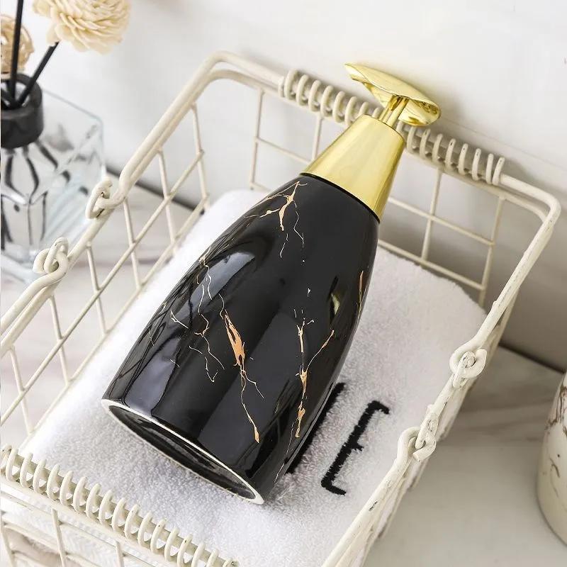 Sticlă de loțiune din ceramică simplă Dozator de șampon de marmură Accesorii de uz casnic Dispenser de săpun din ceramică Decor pentru baie