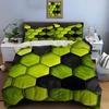 3D Honeycomb Square Gradient Color Print Bedding Set Duvet Cover 1 Duvet Cover 2 Pillowcases Adult And Kids Bedding Set Luxury