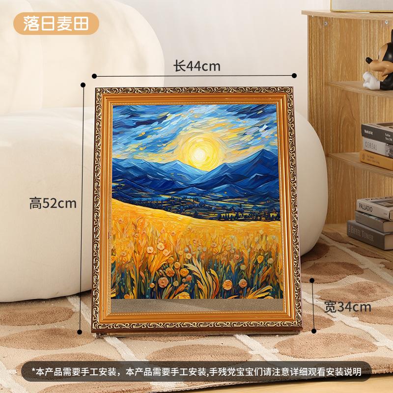 Mona Lisa Holding Cat Cat Claw Board Cat 3D Oil Painting Frame Cat Claw Board Cat Nest Cat Scratching Board Pet Supplies Gift