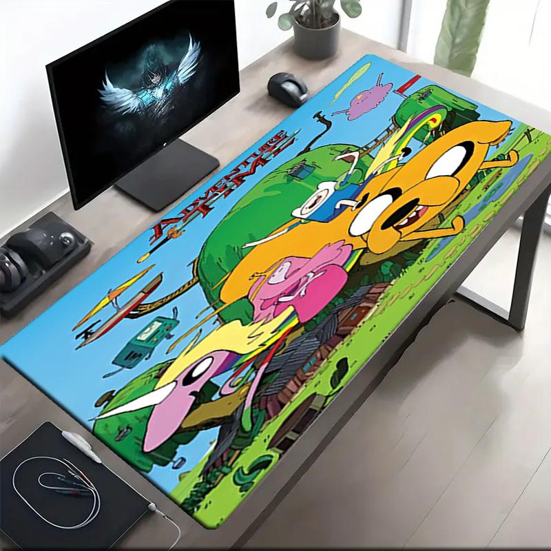 Adventure Time Theme Mouse Pad, Non Slip Rubber Base, Multifunctional Office & Home Decor, Perfect for Workspace Personalization.