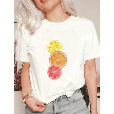 Schwarzes Oversized T-Shirt mit Zitrusfrucht-Print für Freizeitkleidung