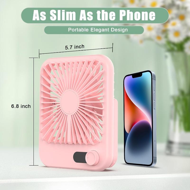 Portable Fan Rechargeable, Small Desk Fan Quiet, 180°Tilt Adjustable Personal Fan for Sleeping, Battery Operated, 100 Speeds, Table Fan for Bedroom