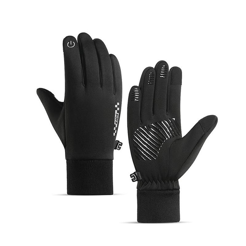 Winter Cycling Gloves For Boys And Girls Warm Fleece Touchscreen Waterproof Keep Warm Gloves For Riding Mittens Hand Warmer
