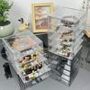 Multi-Drawer Jewelry Organizer Transparent Storage Box with Drawers Dust-Proof Jewelry Display Box for Bracelets Bangles Necklaces Small Collectibles
