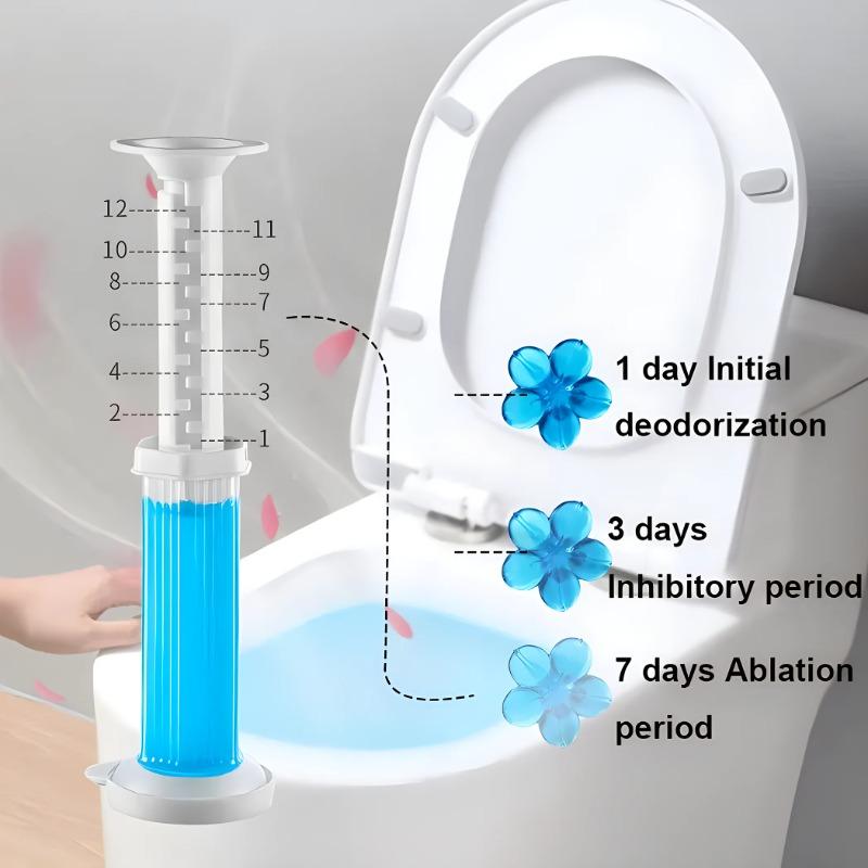 Flower Toilet Cleaner Gel Syringe Aromatic Drainage Toilet Cleaner Air Freshener Deodorizing Household Bathroom Tools