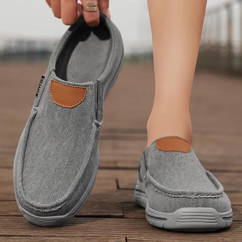 Men's Canvas Slippers Outdoor Anti-slip Casual Slippers Fashi Lightweight Half Slippers Comfortable Walking Men's Shoes
