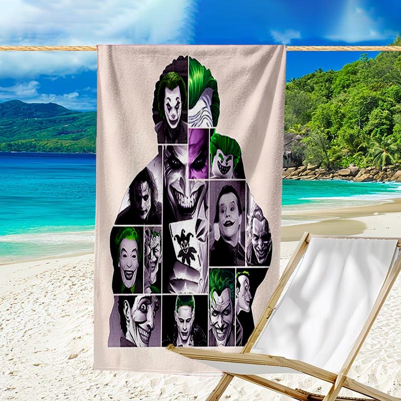 proof beach towel with a Joker pattern - soft,absorbent,quick-drying,machine washable - perfect for swimming,camping,bathing