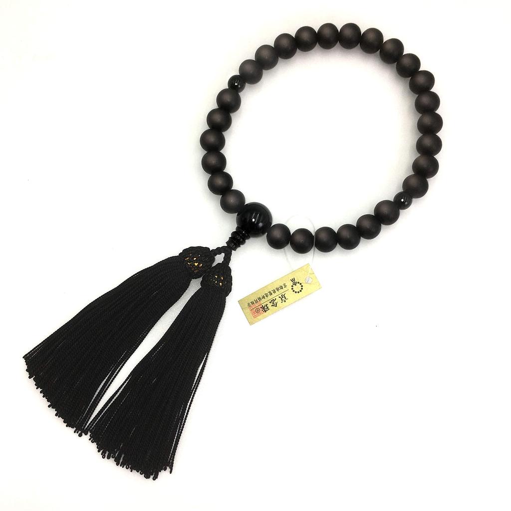 Urushi Product Prayer Beads Prayer Beads with Ebony Matte Suitable for All Sects Kyoto Prayer Bead Manufacturing Wholesaler Association Japanese-Made