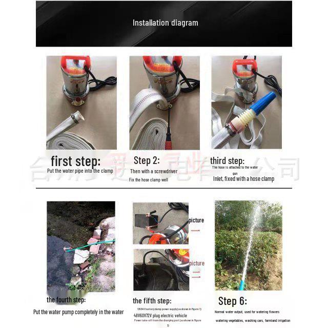 Submersible Pump for Electric Vehicles & Agricultural Irrigation - 12V/24V/48V/60V/72V