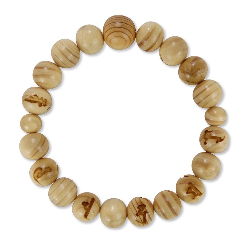 Komyo Shingon carved 8mm beads 17cm [Hotokudo] bracelet, Koyomaki,