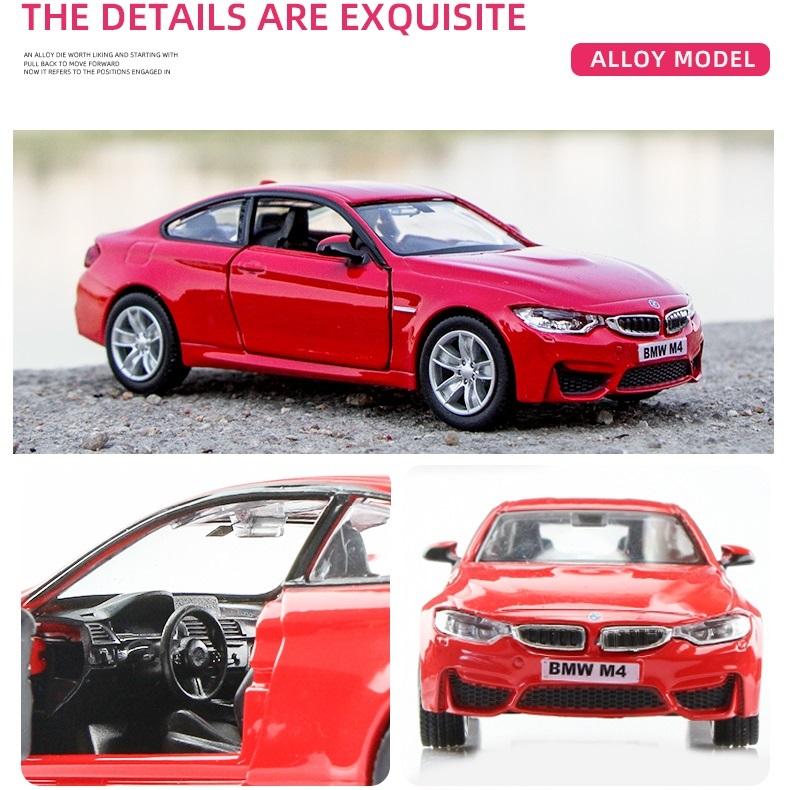BMW M4 M5 Coupe Simulations-Druckguss & Spielzeugfahrzeug Rückziehmotor Auto & Türen zu öffnen RMZ city 1:36 Geschenke aus Legierungsmodellen für Kinder