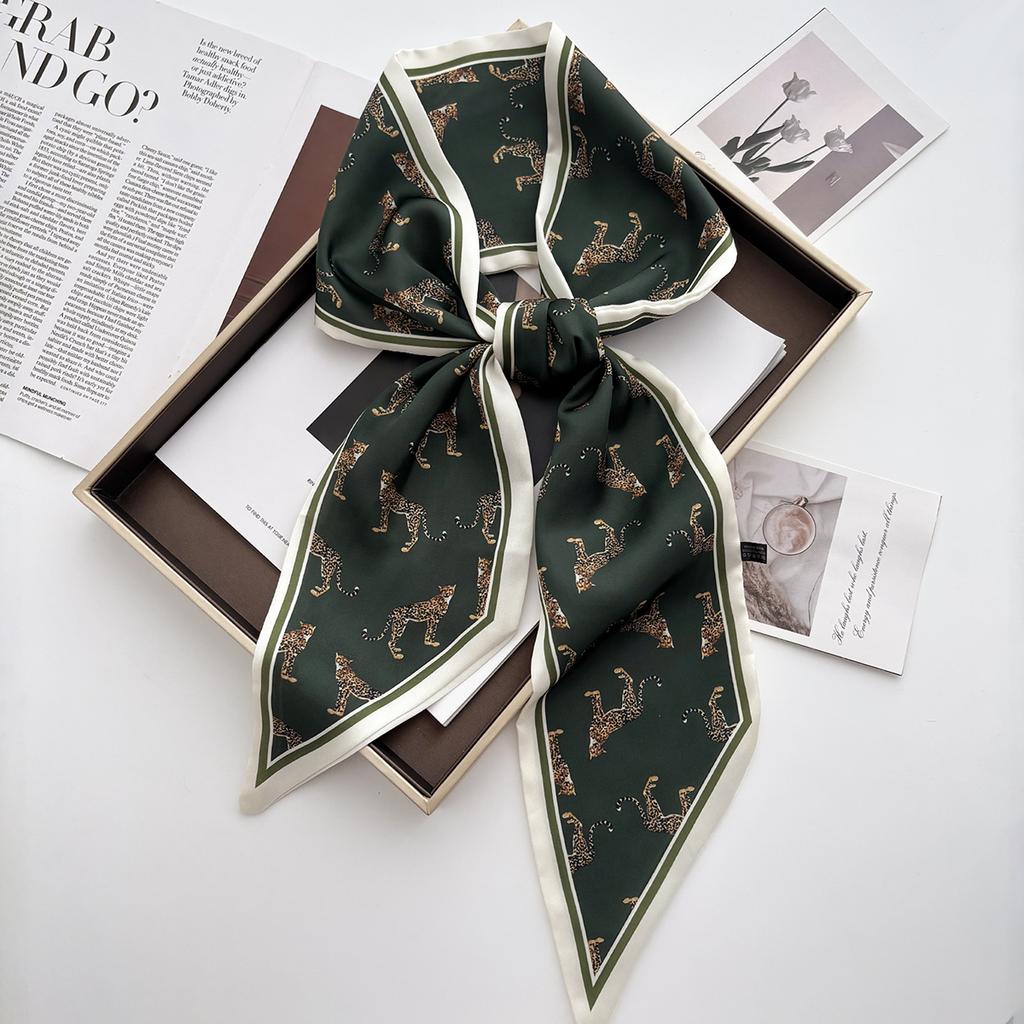 Luxury Print Scarf Skinny Ribbon Hairbands Women Neck Kerchief Foulard Hair Bands Scarves Bag Handle Ribbon 145*14Cm