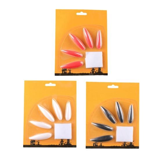 10Pcs Witch Nails Extra Long High Gloss Full Cover Sharp DIY Cosplay Props Plastic Halloween Zombie Costume Party False Nails for Festival