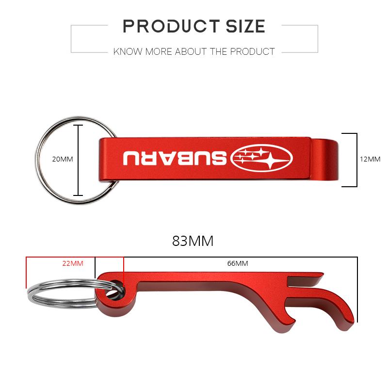 1Pcs Portable Beer Bottle Opener Car Logo Keychain Ring For Subaru STI Forester Impreza Legacy Outback XV BRZ WRX Tribeca et4