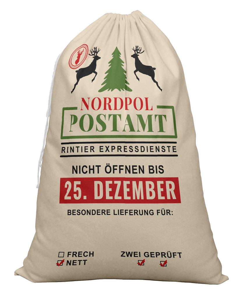 Printtoo Pack Of 2 Drawstring Special Delivery Extra Large Size Christmas Sack Re-Usable Xmas Present Storage 27x20 Inch