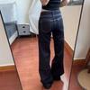 Women's Low Waist Flared Jeans Casual Denim Pants Vintage Streetwear Trousers