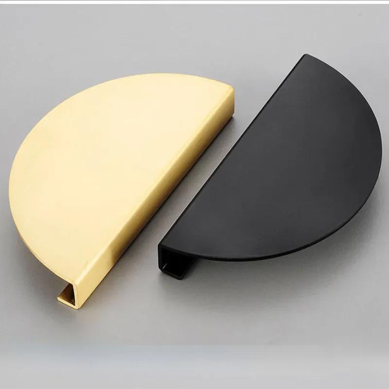 Retro měděné kulaté držadlo Půlkruhová skříň Knihovna Skříň Kliky dveří a knoflíky Zásuvka skříně Černá Stříbrná Mosaz