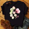 Maycaur Nuova T-shirt da Donna con Stampa Floreale Acquerello Harajuku Streetwear Anni '90 Manica Corta Magliette Cartone Animato Casual Top da Donna Abbigliamento