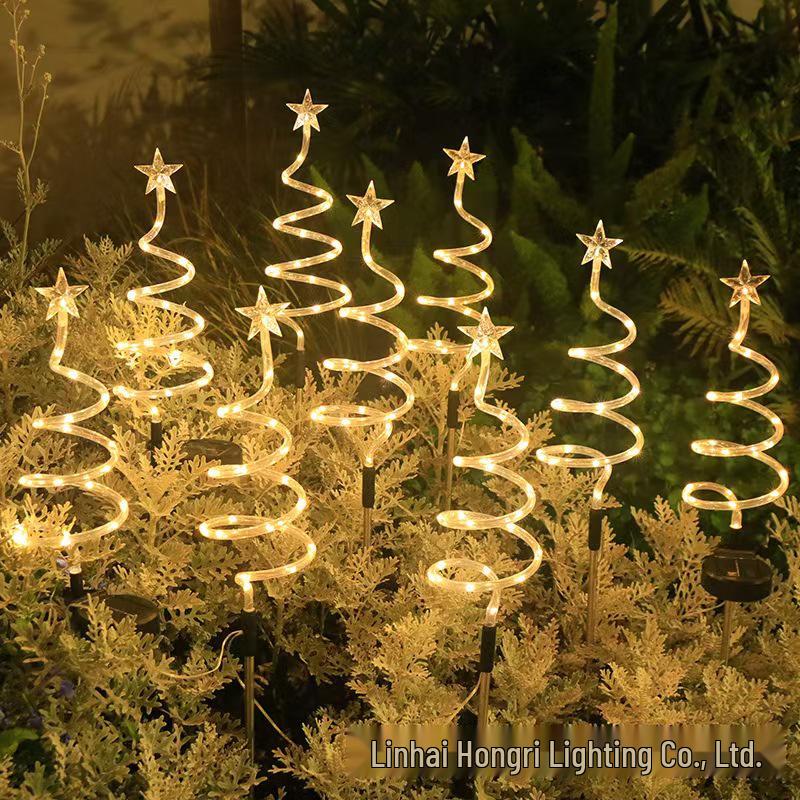 Outdoor LED Lawn Warm Light Spiral Plug: Courtyard and Camping Ambiance String Lights Single Solar теплый белый