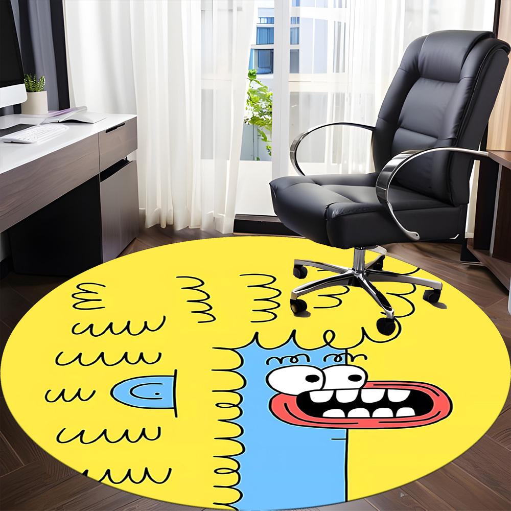 1pc Office Round Area Rug, Indoor Mat Suitable For Office, Under Office Chairs Bedroom Living Room Home Decor, Room Deco