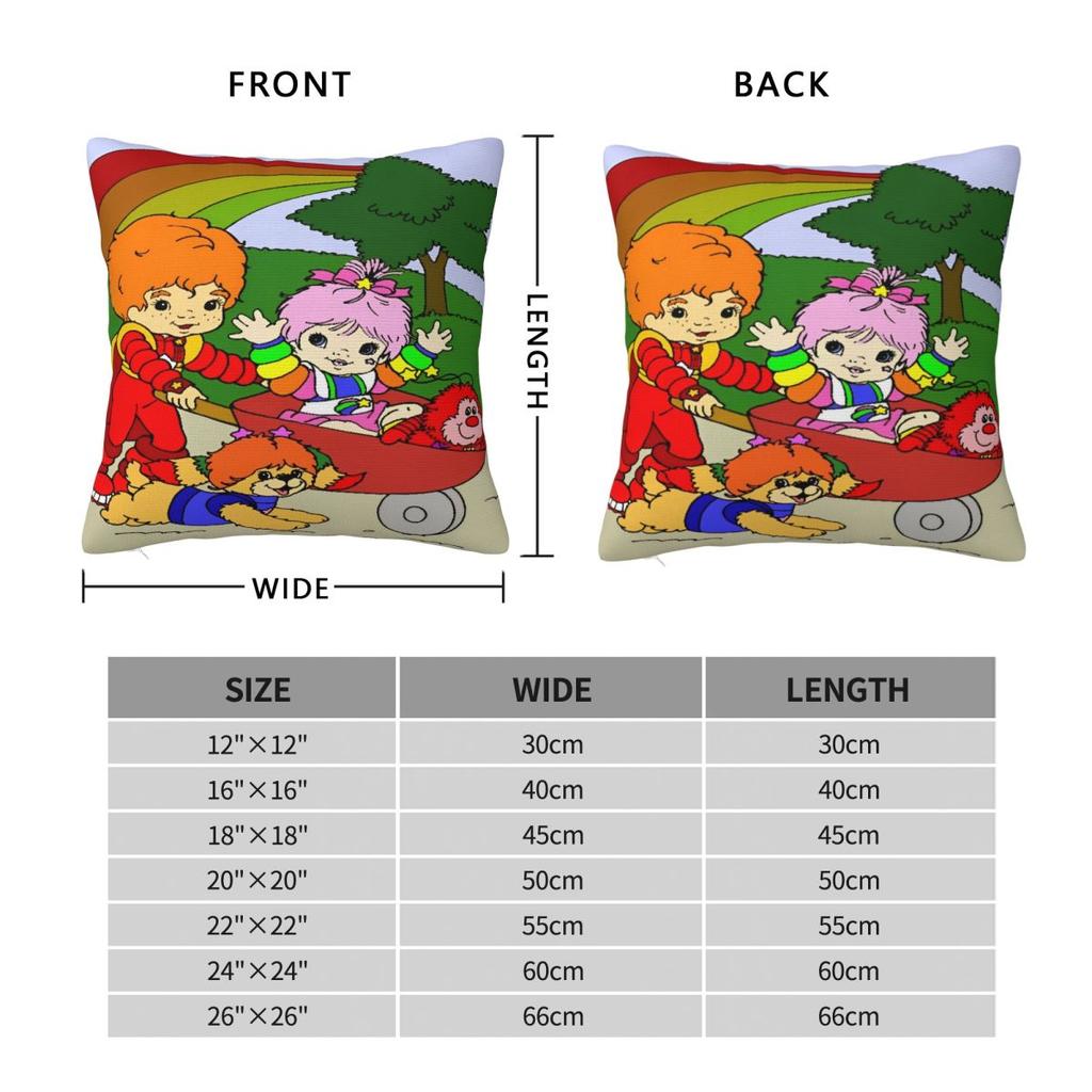 Home Decor Rainbows Brite Pillowcase Merch Pillow Cover Zipper Multi Size