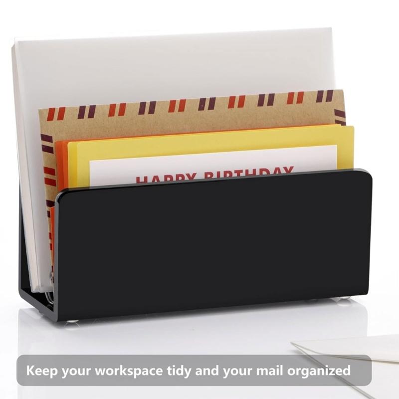 Office Desk Organizer For Documents Transparency Acrylic Mail File Holder For Letters Envelopes And Stationery