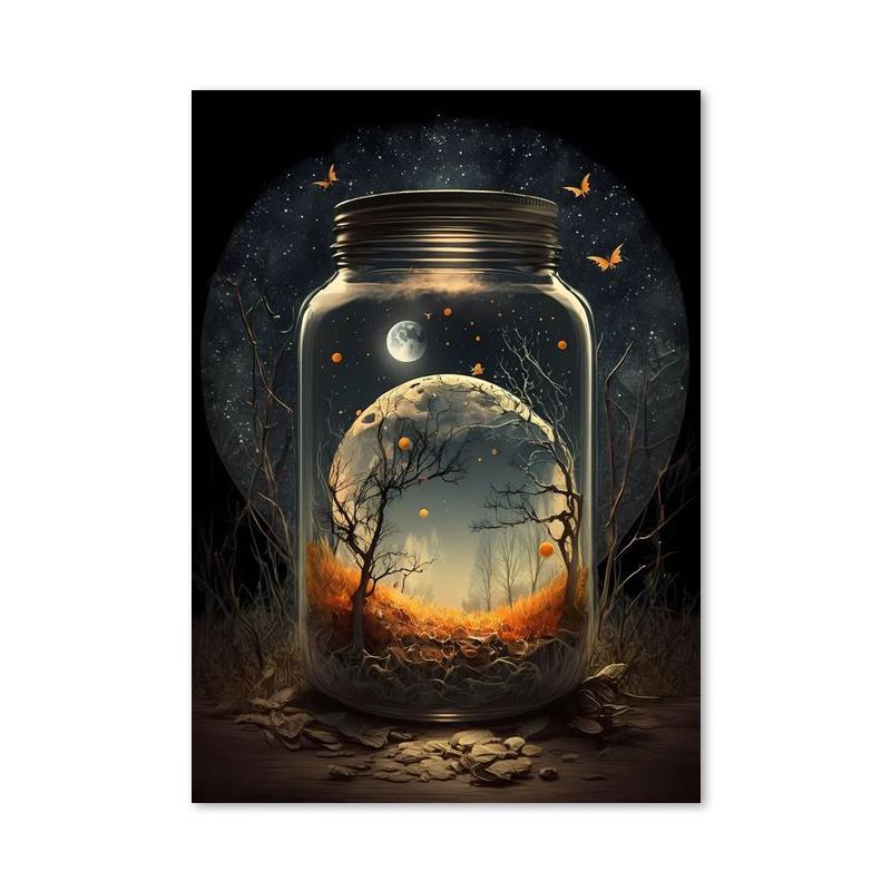 In Bottle Castle Forest Beach Hot Air Balloon Canvas Printings Posters and Prints Wall Art Pictures for Living Room Home Decor