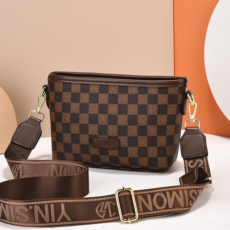 Bag women's 2025 new high-end women's shoulder messenger bag pu fashion small square bag dumpling bag women's bag
