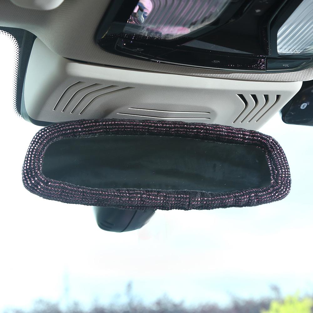Colorful Rhinestone Steering Wheel, Seat Belt Pad, and Rearview Mirror Cover Set for All Seasons