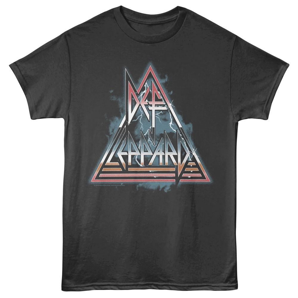 Def Leppard Band Name Lightning Logo Men T Shirt Music Merch XXL
