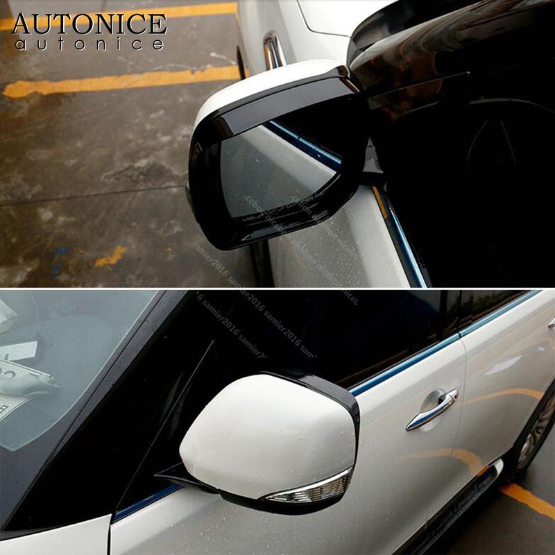 ABS Black Side Door Mirror Cover Rain Visor Guard Fit For Nissan Patrol Y62 Armada Infiniti QX80 QX56