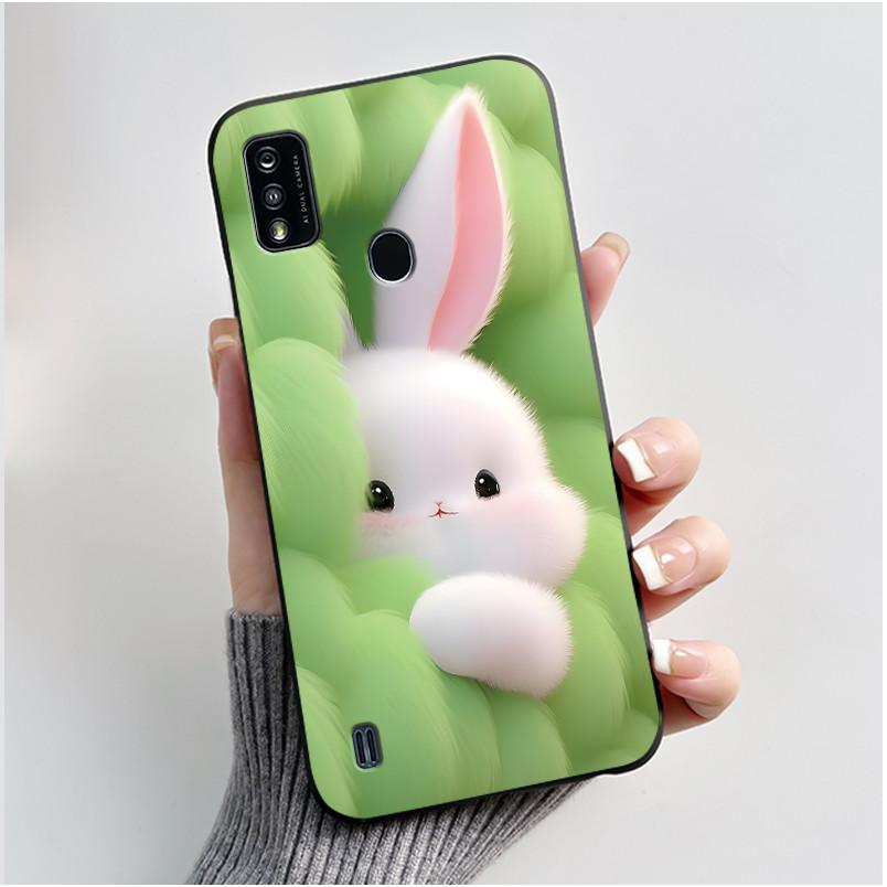 Soft TPU Case For ZTE Blade A51 A71 A31 Plus A7P Cute Love Rabbit Black Silicone Back Shell for BladeA51 Protective Soft Cover