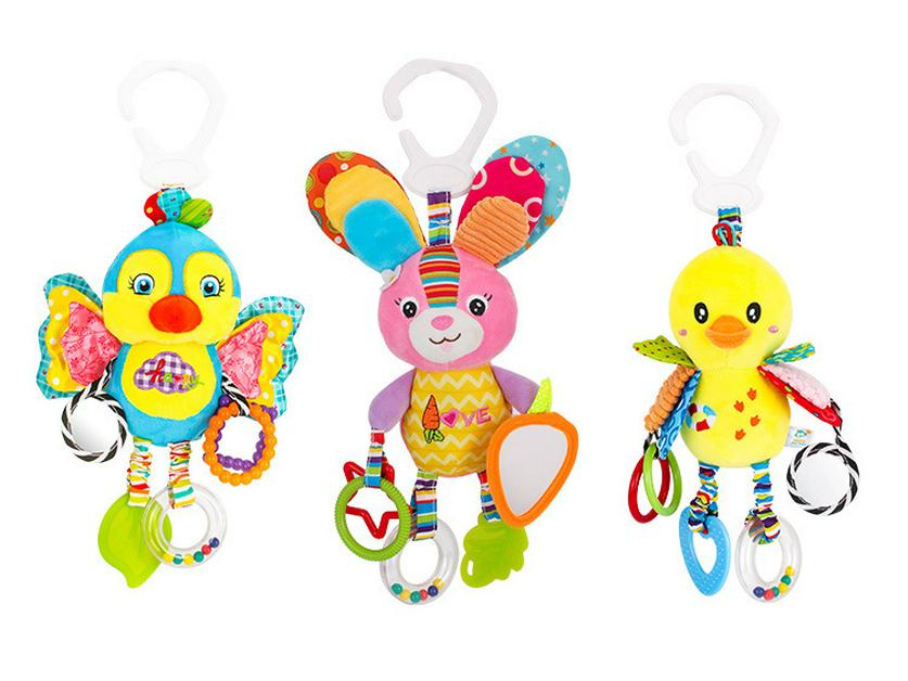 HappyMonkey Baby Sensory Plush Rattle & Teether Toy