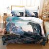 Leopard Duvet Cover Set King Size 3D Animal Print Bedding Set Wildlife Polyester Comforter Cover Set Red Rose For Kids Boys Girl