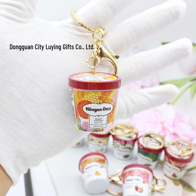 Брелок-брелок для мороженого Häagen-Dazs - Шоколад и клубника, смоляной шарм