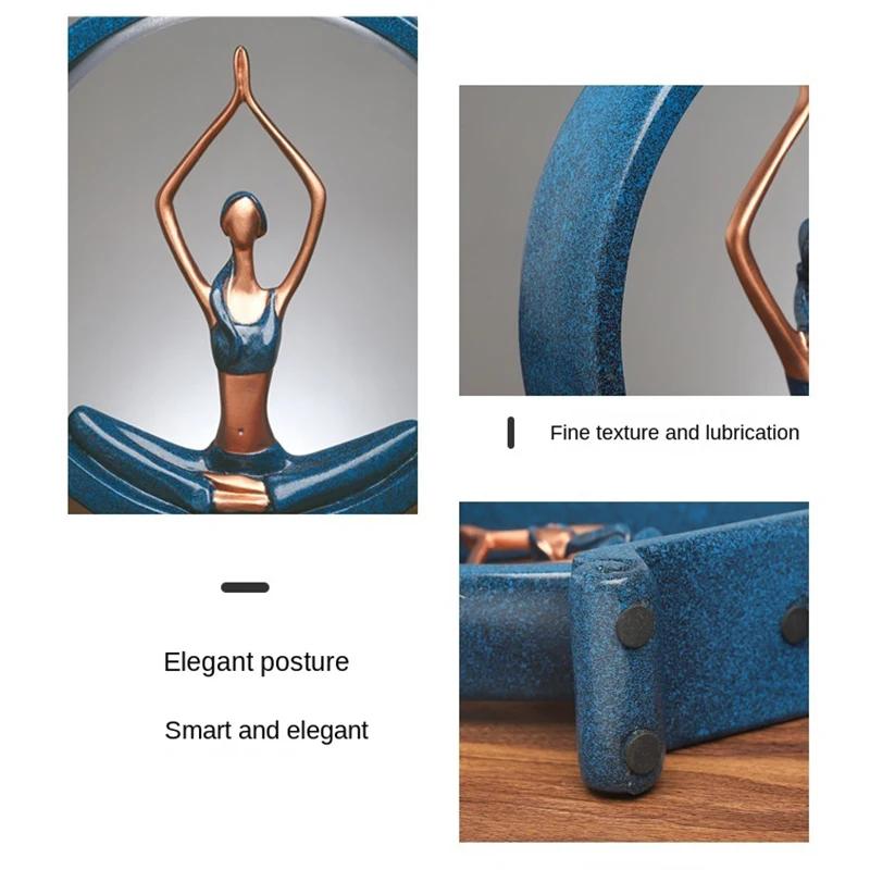 European-style Yoga Girl Figure Resin Decoration Creative Home Wine Cabinet Porch Light Luxury Art Sculpture Ornaments